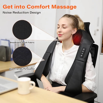 Neck and Shoulder Massager with Heat – Electric Back Massager