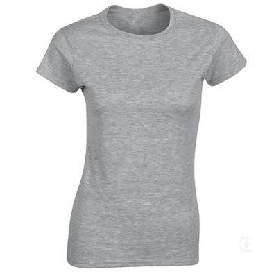 Camiseta de mujer de manga corta de color liso 100 % algodón