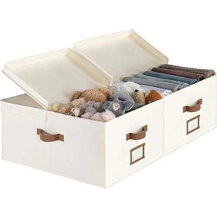 55L Large Storage Bin with Double-Open Lid & Divider - Wnkrs