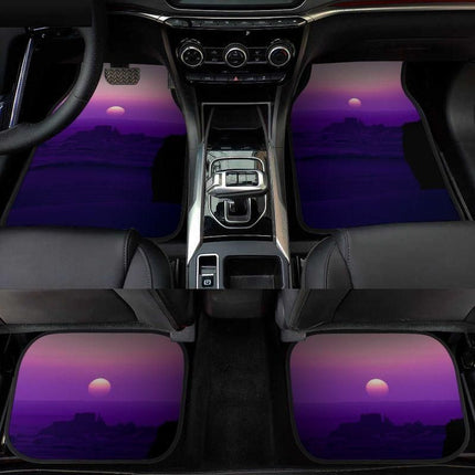 Anime Moon-Inspired Car Floor Mat Set – Full Set for Front and Rear (Universal Fit) - Wnkrs