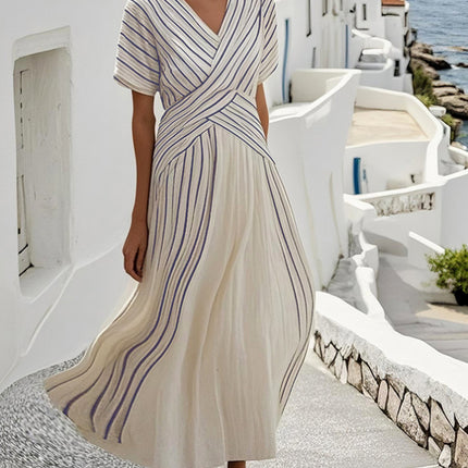 Women's Large Loose Striped Print Dress