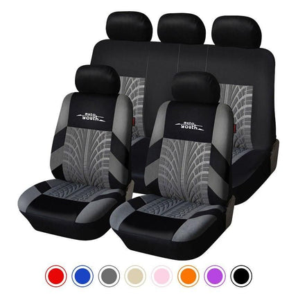 Universal Fit Embroidered Car Seat Covers with Tire Track Detail - Wnkrs