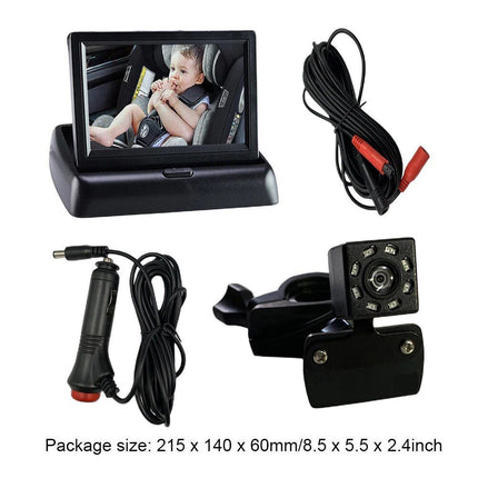 5" HD Baby Car Mirror Monitor: Infrared Night Vision, 150° View, Foldable LCD - Wnkrs