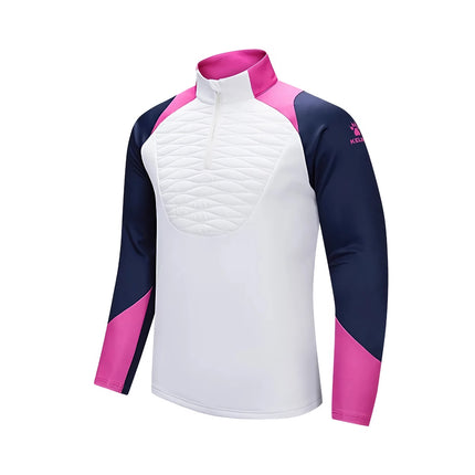 Suéter deportivo acolchado con media cremallera para hombre: suéter de entrenamiento con colores en contraste