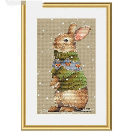 DMC Thread Cross Stitch Kit Sweater Animal Rabbit Decorative Painting - Wnkrs