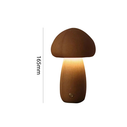 Charming Touch-Control LED Mushroom Night Light - Wooden Bedside Lamp with USB Charging - Wnkrs