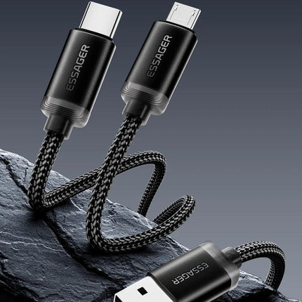 Câble de charge rapide 2 en 1 micro USB et type C Essager