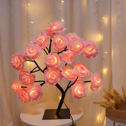 Enchanted LED Rose Flower & Christmas Tree Fairy Light Lamp - Wnkrs