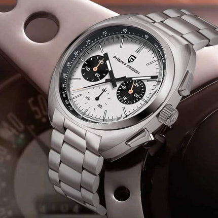 PAGANI DESIGN 2024 Nuevo reloj cronógrafo deportivo de cuarzo de lujo para hombre con esfera Panda y cristal de zafiro