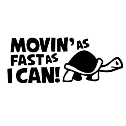 Reflective "Moving As Fast As I Can" Animal Car Decal - Wnkrs