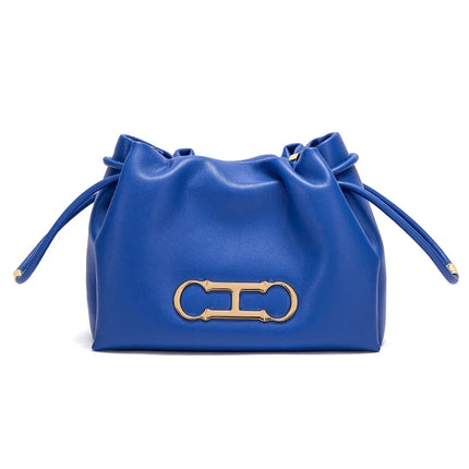 Bolso de hombro con cordón para mujer, estilo retro, elegante y de color sólido