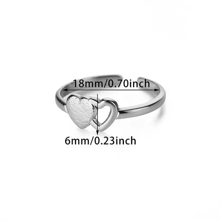 Bague ajustable minimaliste en forme de cœur