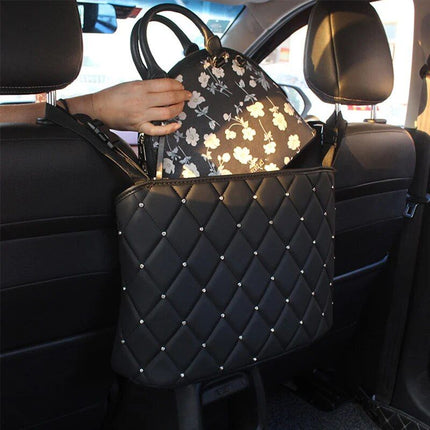 Luxury Crystal Rhinestone Car Seat Organizer with Multi-Pockets - Wnkrs