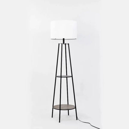 Etagere Matte Black Floor Lamp with Integrated Shelves - Wnkrs