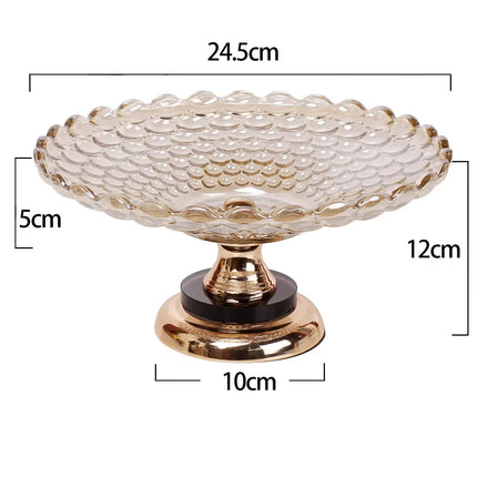 Nordic Vintage Amber Crystal Glass Tray