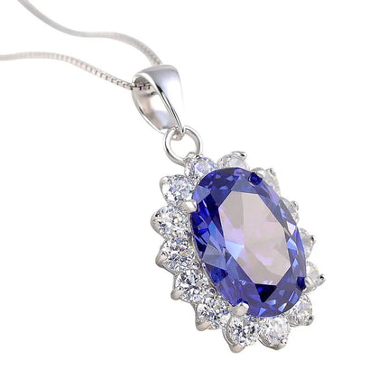 Elegant 6.4Ct Oval Gemstone Pendant Necklace - Wnkrs