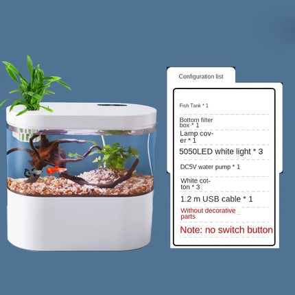 Mini aquarium à circulation automatique pour poissons rouges - Aquarium de table écologique