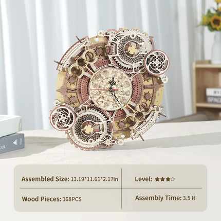 3D Zodiac Wall Clock Wooden Puzzle - Wnkrs