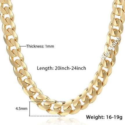 Gold Cuban Link Chain Necklace for Men - Wnkrs