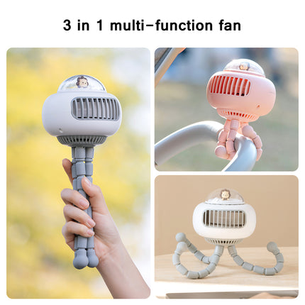 Hermoso ventilador portátil y seguro para cochecito de bebé con diseño de dibujos animados