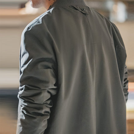 Chaqueta de traje informal sin cuello para hombre