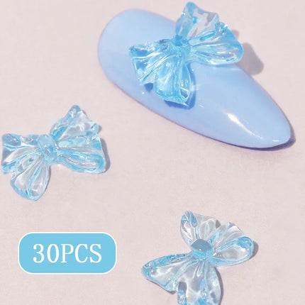 Charms pour ongles en forme de nœud rose bonbon