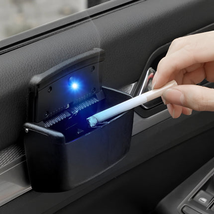 Cendrier de voiture portable sans fumée avec lumière LED et couvercle