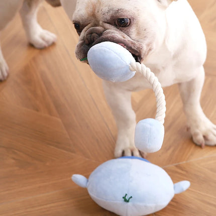 Peluche de pingüino que chirría para masticar