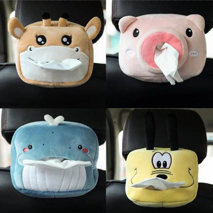 Adorable Plush Animal Car Tissue Holder - Napkin Dispenser for Auto & Home - Wnkrs