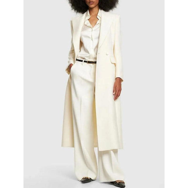 Blazer cruzado elegante de largo medio para mujer