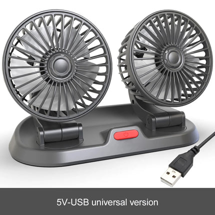 Ventilateur de voiture USB à double tête réglable