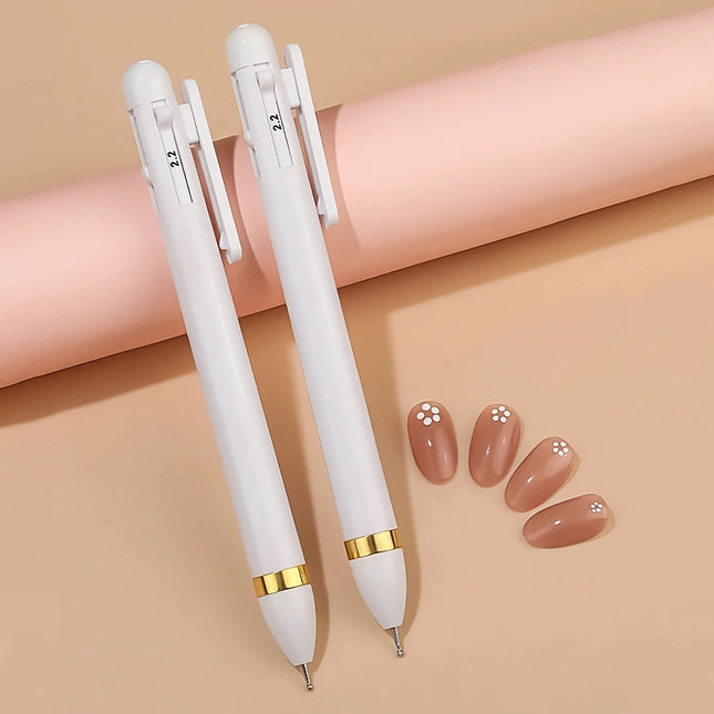 Outils de pointillage pour nail art 4 en 1 – Stylo à pointe pour perceuse à ongles pour des motifs d'ongles parfaits