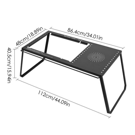 Mesa de camping plegable de acero al carbono: mesa portátil para barbacoa y picnic