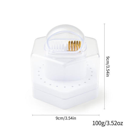 Boîte de rangement pour forets à clous 24 trous avec brosse de nettoyage