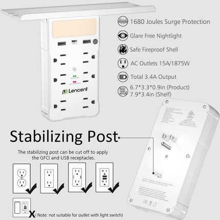 Parasurtenseur à 6 prises avec USB