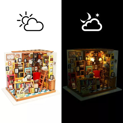 DIY Miniature Room Dollhouse Kit with LED Light and Furniture - Wnkrs