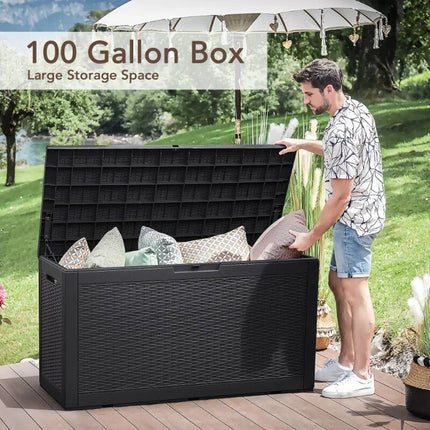 Outdoor All-Weather 100 Gallon Resin Deck Box - Wnkrs