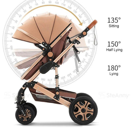 5-IN-1 Luxury Travel Baby Stroller with Car Seat Portable, Foldable, and Durable - Wnkrs