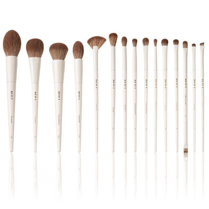 Ensemble de pinceaux de maquillage professionnels beiges 15 pièces