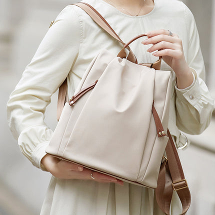 Mochila de piel auténtica de gran capacidad para mujer