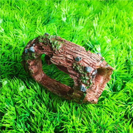 Adorno de cueva de barril de resina para acuario