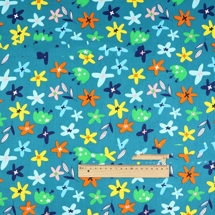 Plant Flowers Small Clear Floral Cotton Fabric - Wnkrs