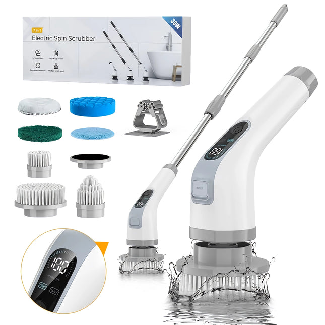 Electric Cleaning with 7PCS Heads for Bathroom & Kitchen