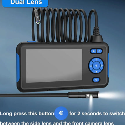 Endoscope industriel à double objectif 1080P avec écran LCD 4,3"