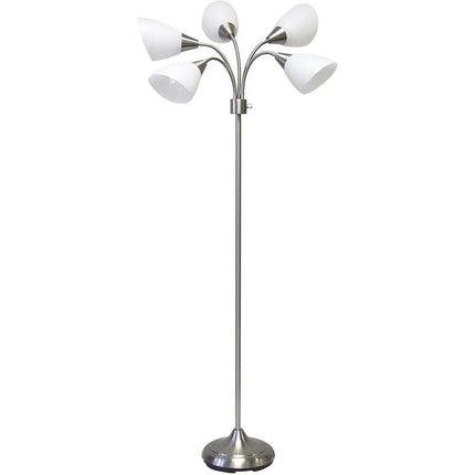 Flexible Five-Light Floor Lamp with Frosted Acrylic Shades - Wnkrs