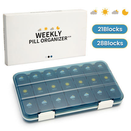 Large Capacity Weekly Pill Organizer - 21/28 Grids Pill Case