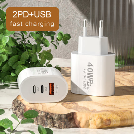 Cargador rápido USB C multipuerto de 40 W en total