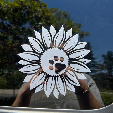 Sunflower & Dog Paw Vinyl Decal - Wnkrs