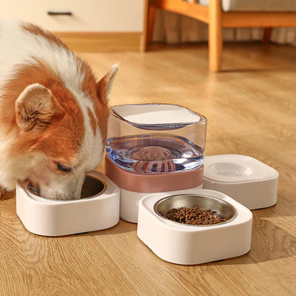 Large Capacity Dog Bowl with Automatic Water Dispenser & Food Separator