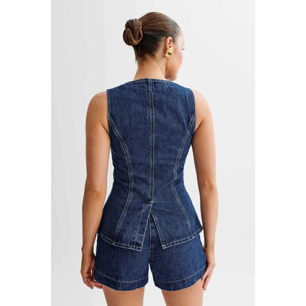 Conjunto de verano de 2 piezas en denim